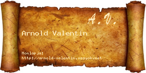 Arnold Valentin névjegykártya
